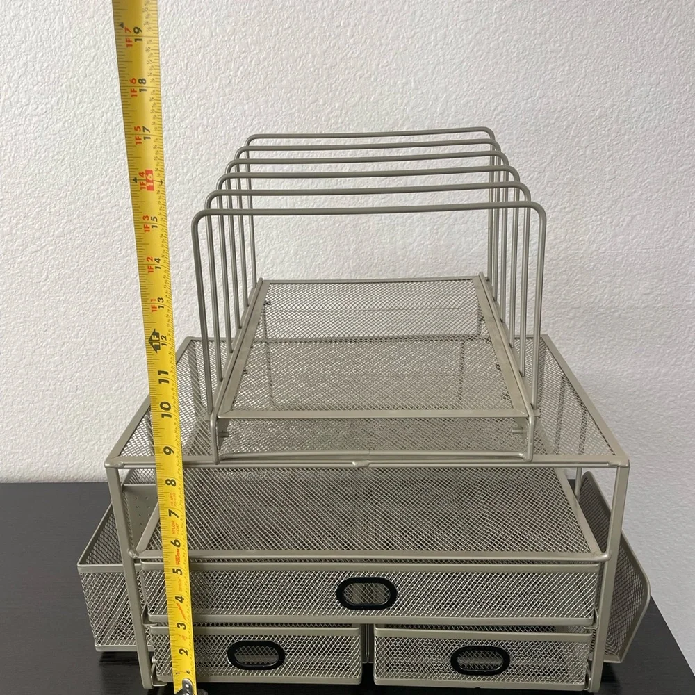 Metal Mesh Desk Organizer with Drawers